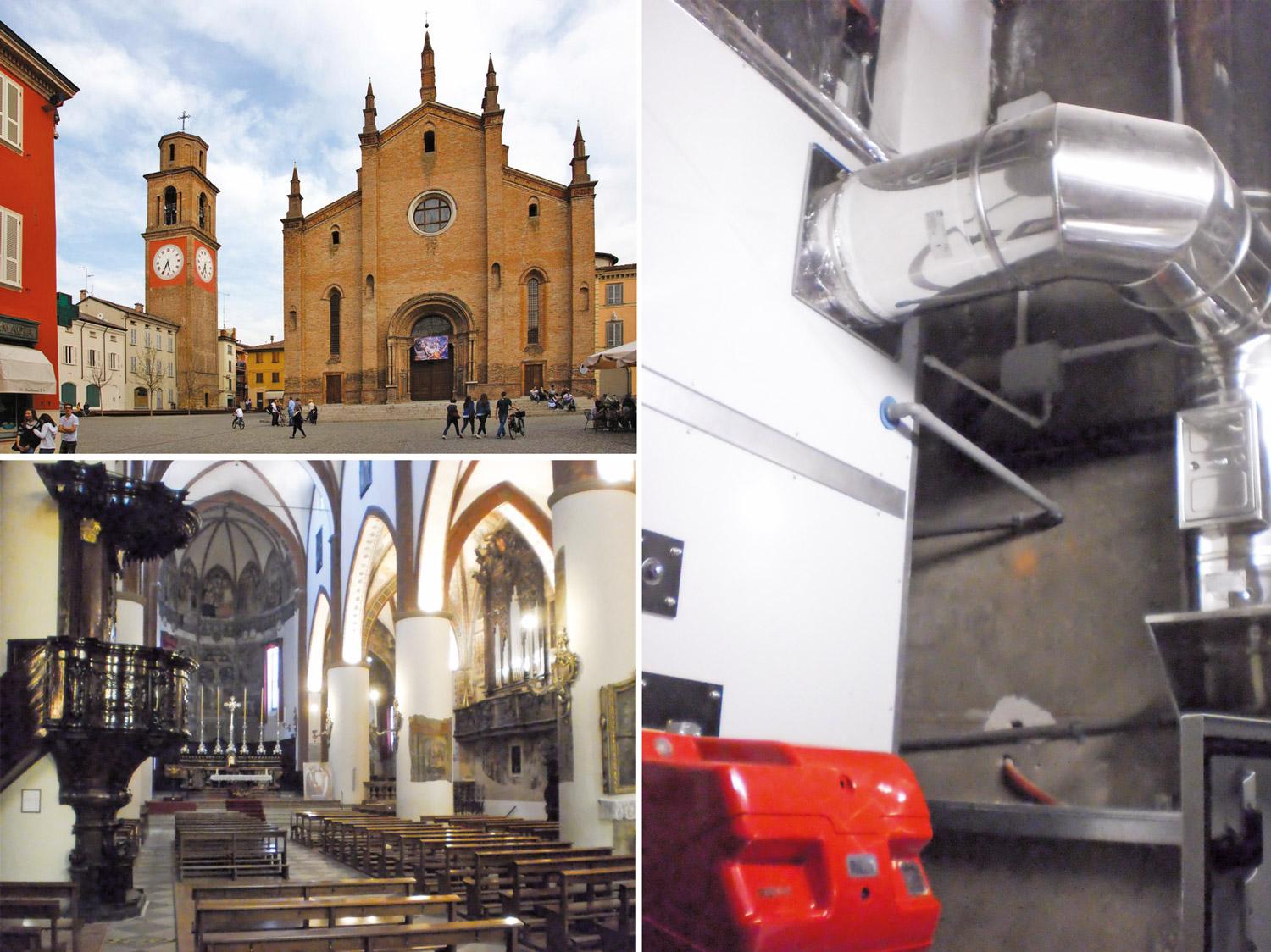 ENERGY condensing warm air heater for San Fiorenzo Cathedral FIORENZUOLA D&#039;ARDA